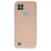 Realme C21 Kılıf Nano içi Kadife Silikon - Pudra