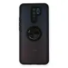 Redmi 9 Kılıf Montreal Yüzüklü Silikon Kapak - Siyah