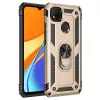 Redmi 9C Kılıf Sofya Yüzüklü Silikon Kapak - Gold