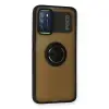 Redmi 9T Kılıf Montreal Yüzüklü Silikon Kapak - Siyah