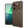 Redmi Note 14 4G Kılıf Auto Focus Karbon Kapak - Kahverengi