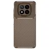Redmi Note 14 Pro 4G Kılıf Auto Focus Karbon Kapak - Kahverengi