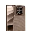 Redmi Note 14 Pro 5G Kılıf Auto Focus Karbon Kapak - Kahverengi