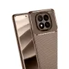 Redmi Note 14 Pro 5G Kılıf Auto Focus Karbon Kapak - Kahverengi