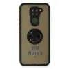 Redmi Note 9 Kılıf Montreal Yüzüklü Silikon Kapak - Siyah