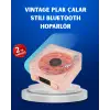 Retro Saatli Bluetooth Hoparlör – Gece Lambalı Kristal Ses Kalitesi