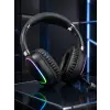RGB Işıklı Bluetooth Mikrofonlu Kulaklık Uzun Süreli Kullanım Type-C Şarjlı