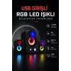 RGB LED AYDINLATMALI USB BİLGİSAYAR OYUN HOPARLÖRÜ