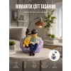 Romantik Çift Figürlü Okuyan Çift Masa Lambası Dekoratif LED Aydınlatma