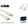 S-link SL-UE140 20mt 2.0 Usb Şeffaf Uzatma Kablosu