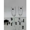 ŞAMPANYA KADEHİ SİYAH İNCİ BÖĞÜRTLEN  FİGÜRLÜ 2Lİ