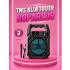 Taşınabilir 6.5” Bluetooth Hoparlör USB TF Kart Mikrofonlu Şarjlı Sistem