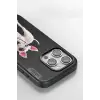 Venco iPhone 15 Pro Perma Desenli Kapak - Koyu Kahve