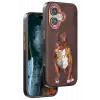 Venco iPhone 16 Perma Desenli Kapak - Kahverengi