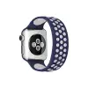 Watch 42mm Ayarlı Delikli Silikon Kordon - Lacivert-Beyaz