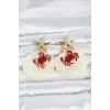Yengeç Model Yıldız Detaylı Sedefli Kadın Küpe