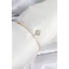 Yonca Model Zirkon Taşlı Gold Renk Asansörlü Su Yolu Bileklik