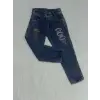 4-6 yaş kız çocuk jeans pantolon nakış işlemeli mavi
