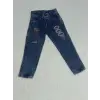4-6 yaş kız çocuk jeans pantolon nakış işlemeli mavi