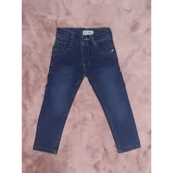 2-7 yaş arası erkek çocuk jeans pantolon dar paça mavi