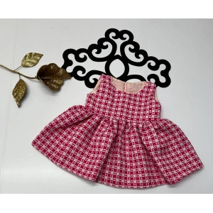 Yazlık kara desenli arkadan düğmeli Metraj kız elbise