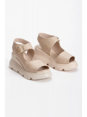 Kalın Tabanlı Sandalet Nude