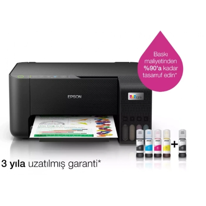 EPSON L3250 WI-FI + TARAYICI RENKLI ÇOK FONKSIYONLU TANKLI MÜREKKEP PÜSKÜRTMELI YAZICI