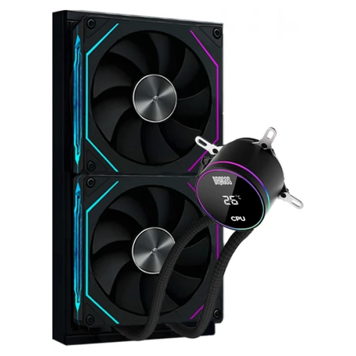 DRAGOS FROSTBİTE 240 BLACK INTEL&AMD 240MM ISI GÖSTERGELİ ARGB SIVI SOĞUTUCU