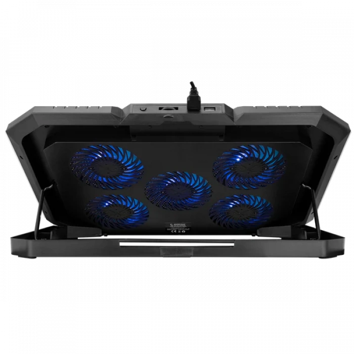 Rampage AD-RC15 SPEAR Siyah 5 Fan 2 USB RGB Işıklı 15-17 Notebook Soğutucu Stand