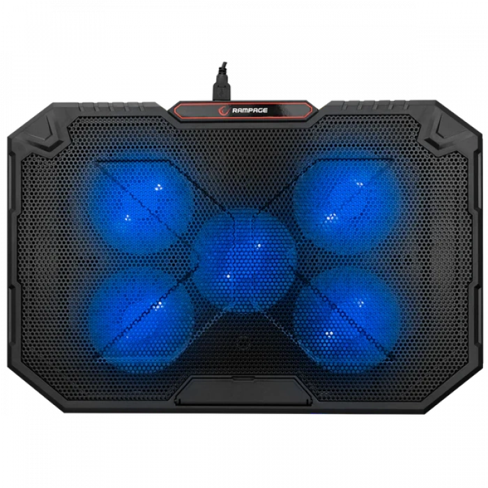 Rampage AD-RC15 SPEAR Siyah 5 Fan 2 USB RGB Işıklı 15-17 Notebook Soğutucu Stand