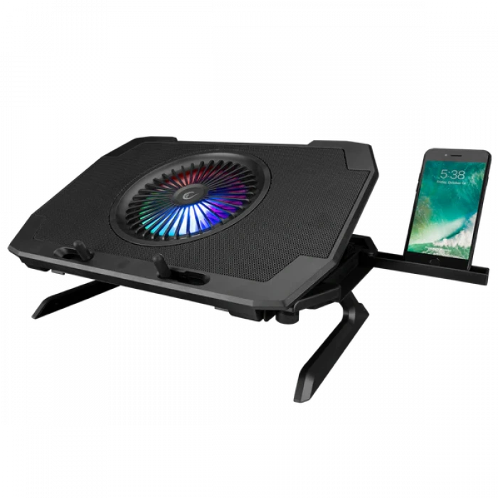 Rampage AD-RC21 X-CooL Siyah 5 Fanlı 10-18 RGB Işıklı Notebook Soğutucu Stand