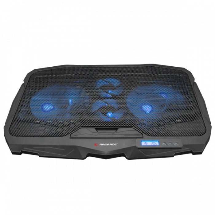 Rampage AD-RC4 Mavi Ledli 2*125mm+2*70mm Işıklı Fan 15-17 Notebook Soğutucu Stand