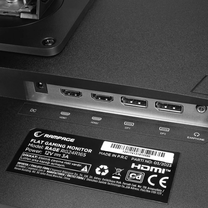Rampage RG24R165 24 1 ms Full HD Pivot IPS 165 Hz Oyuncu Monitörü