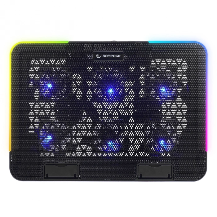 Rampage SIXPOWER R9 6 Fan RGB Işıklı Telefon Tutuculu Notebook Soğutucu