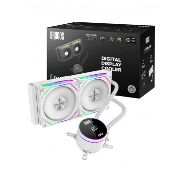 DRAGOS FROSTBİTE 240 WHİTE INTEL&AMD 240MM ISI GÖSTERGELİ ARGB SIVI SOĞUTUCU