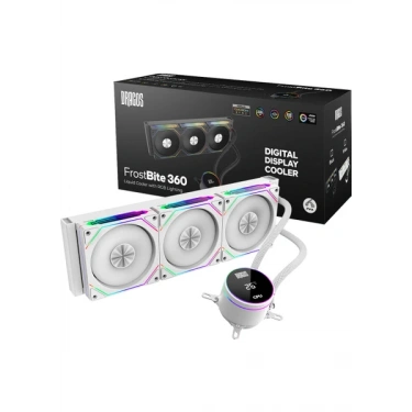 DRAGOS FROSTBİTE 360 WHİTE INTEL&AMD 360MM ISI GÖSTERGELİ ARGB SIVI SOĞUTUCU