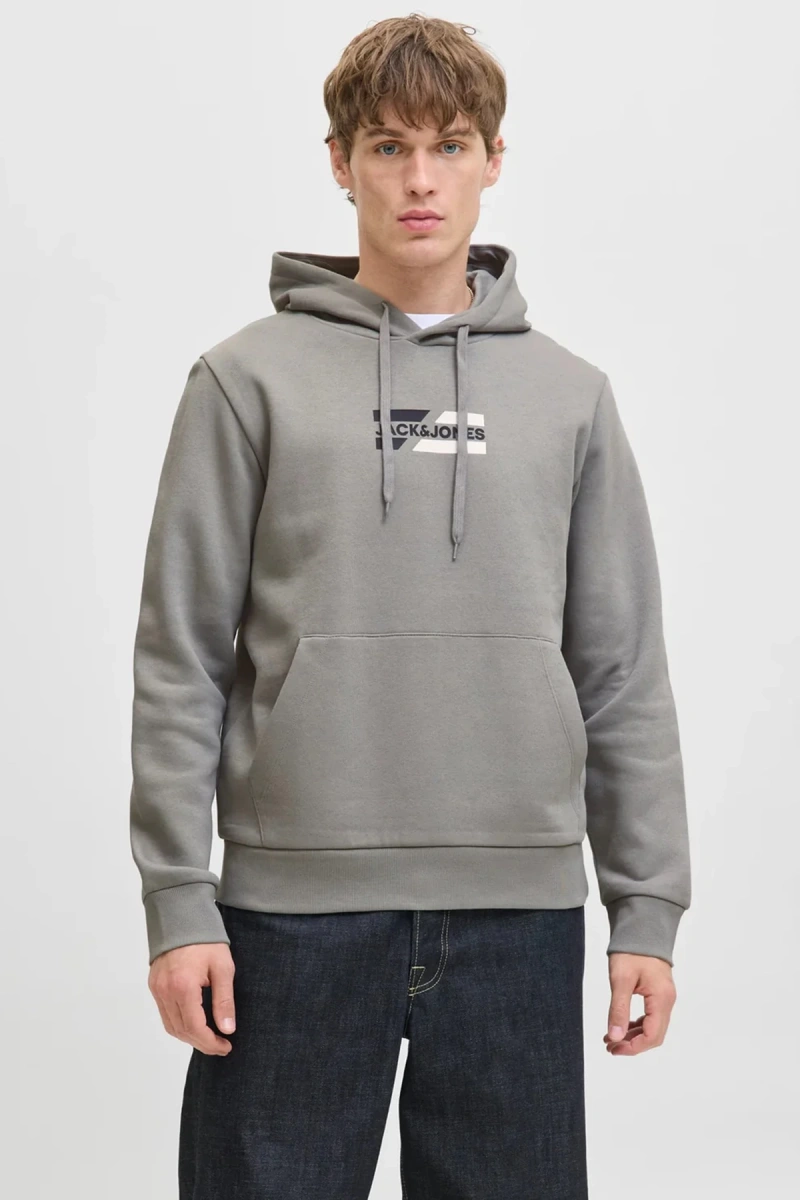Jack&jones 12268422 Kapsonlu Erkek Sweat - Gri
