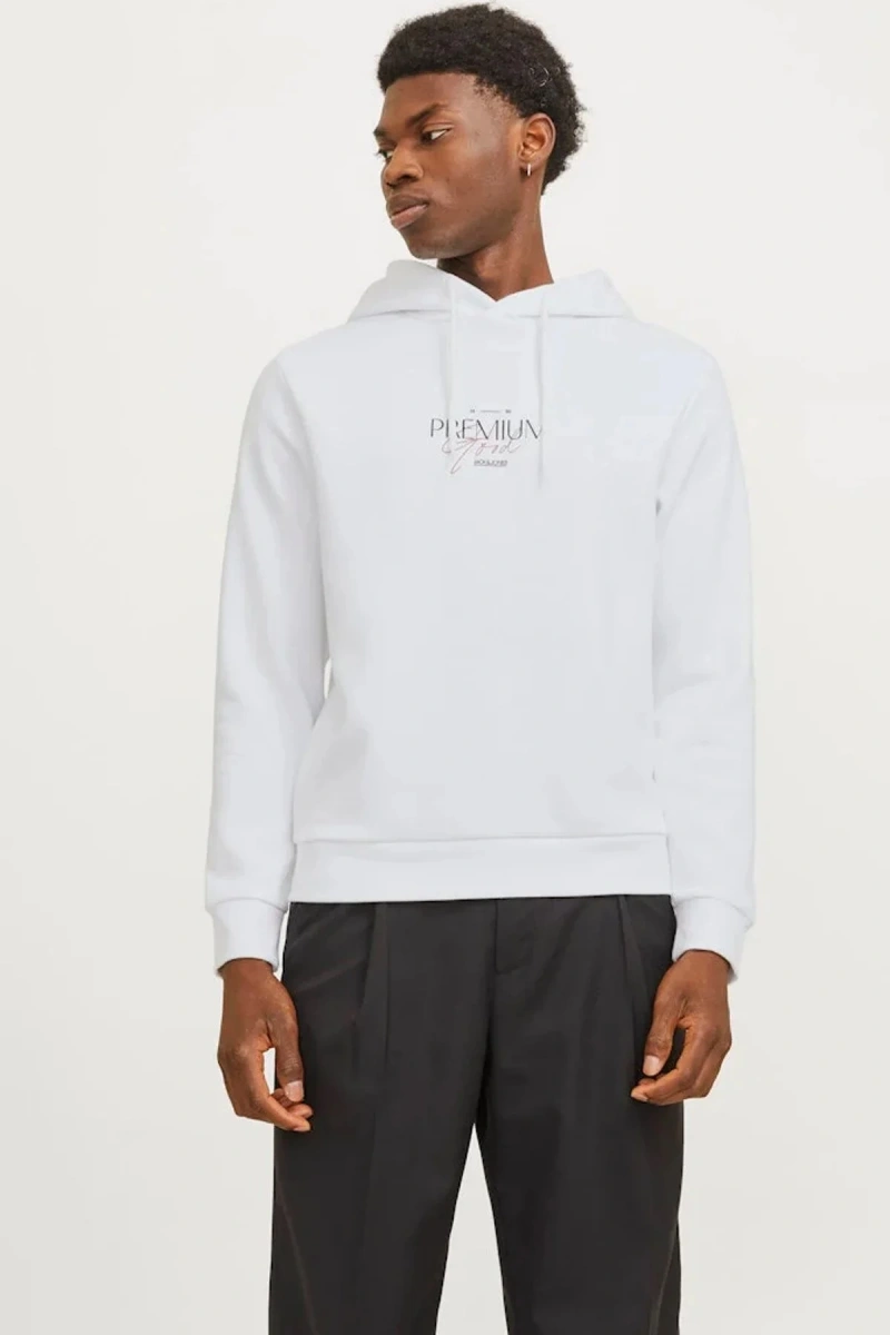 Jack&jones 12271193 Kapsonlu Erkek Sweat - Beyaz