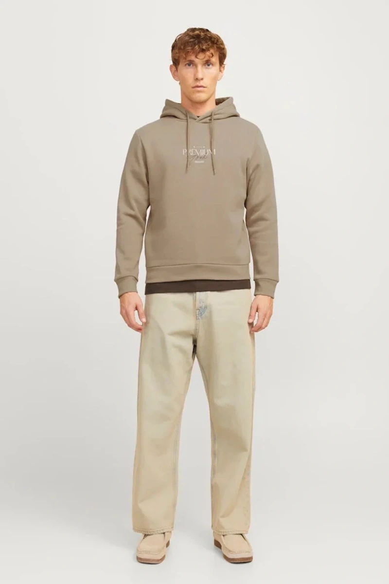 Jack&jones 12271193 Kapsonlu Erkek Sweat - Toprak