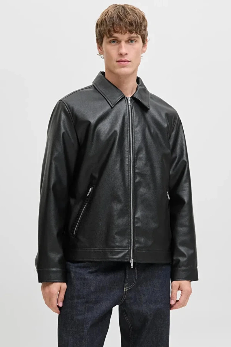 Jack&jones 12278839 Erkek Deri Mont - Siyah