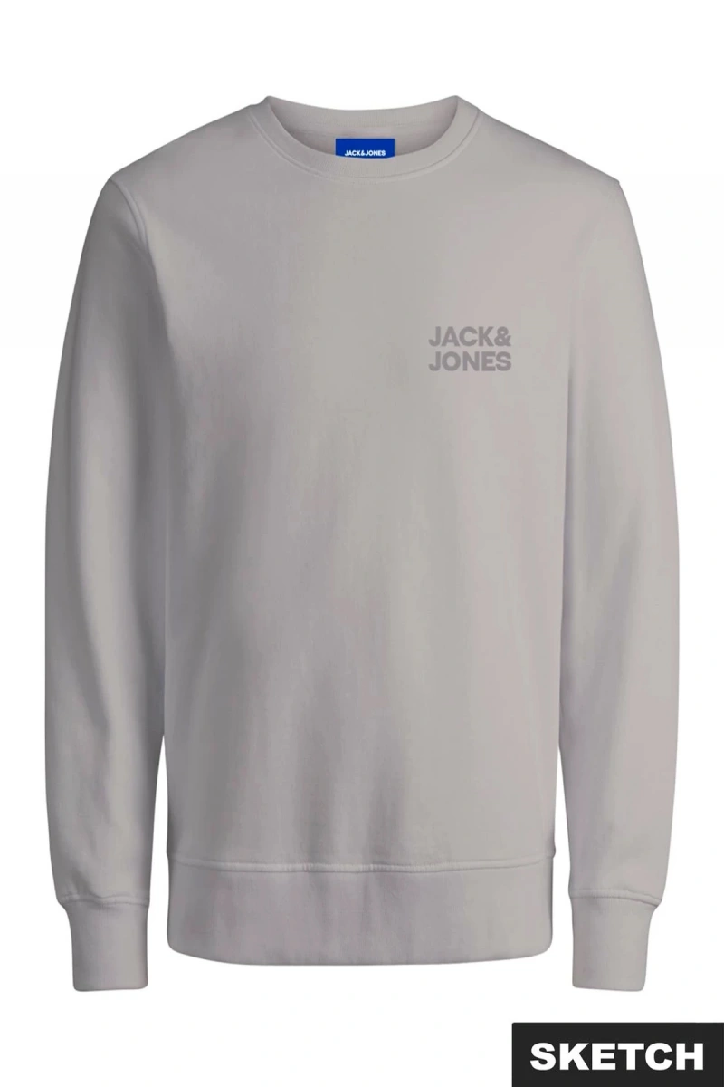 Jack&jones 12290659 0 Yaka Erkek Sweat - Gri