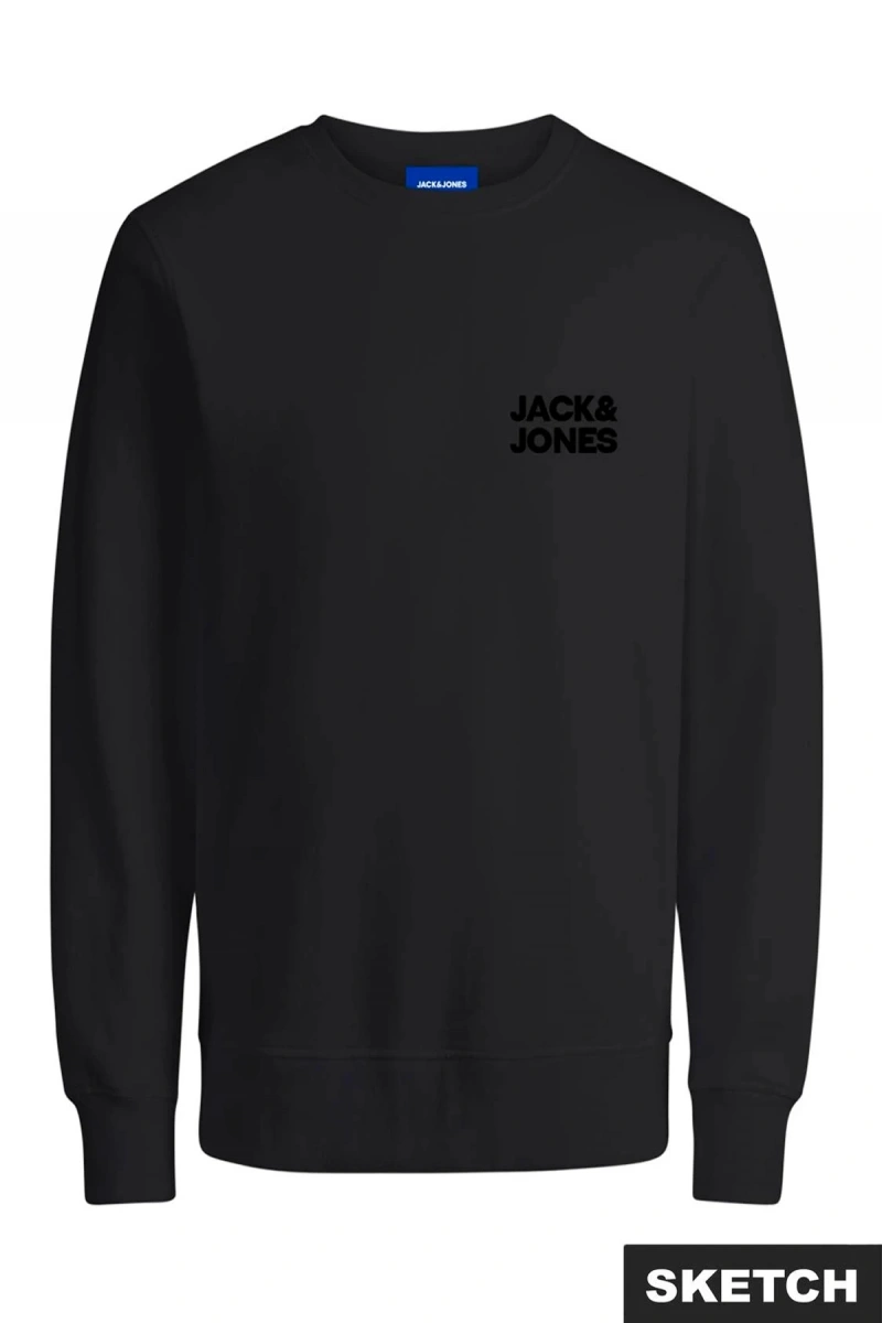 Jack&jones 12290659 0 Yaka Erkek Sweat - Siyah