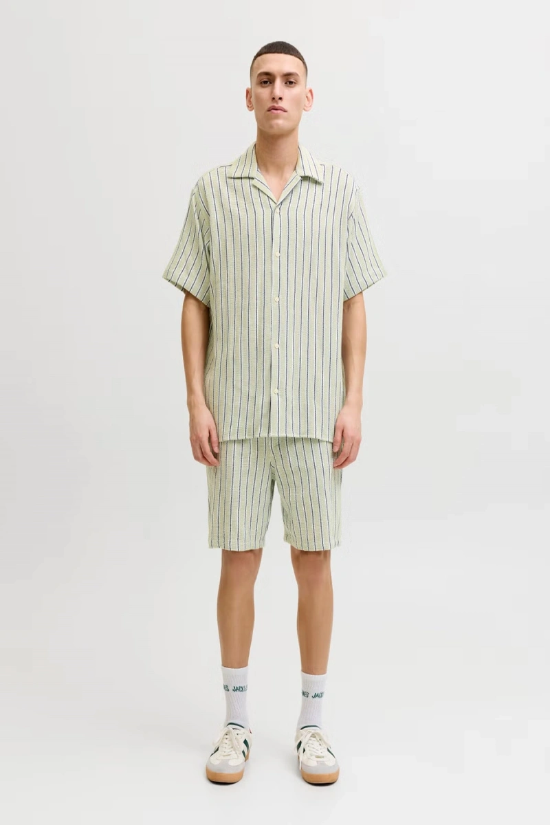 JACK&JONES 12274413 ERKEK SORT - YESIL CIZGILI