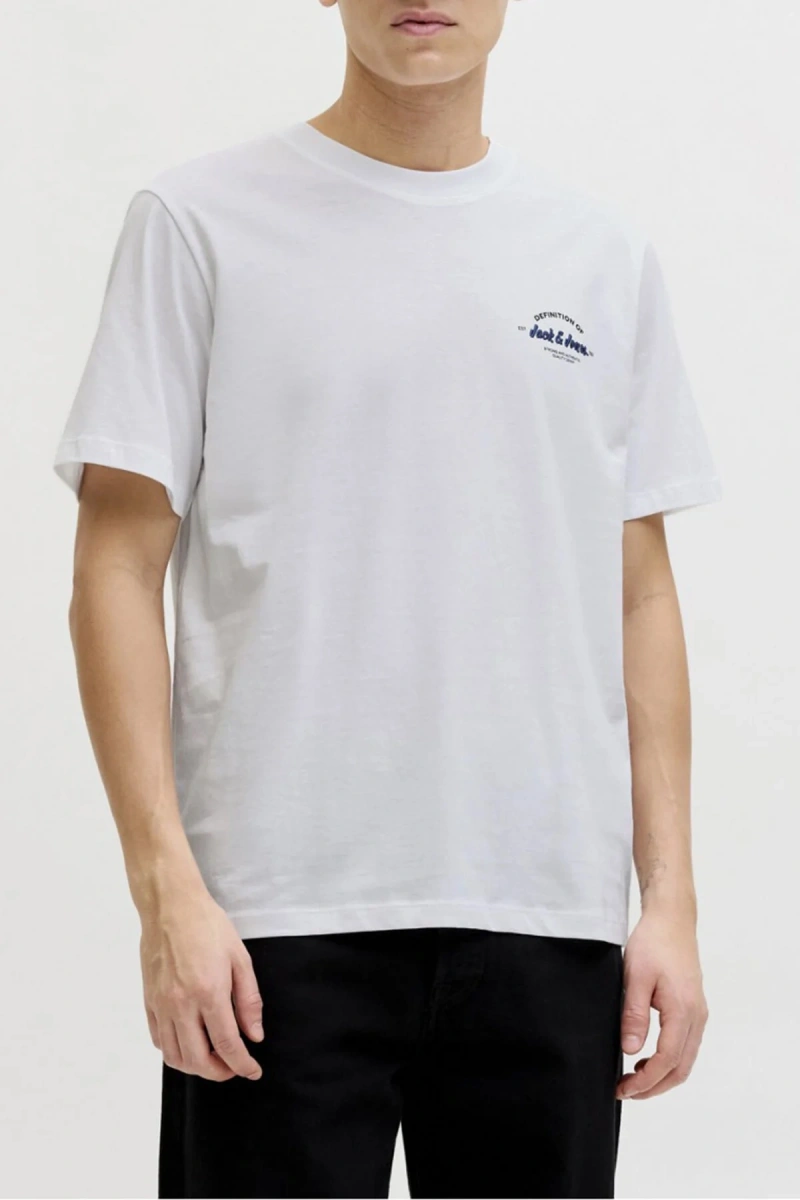 Jack&Jones 12288113 0 Yaka Erkek Tshirt - Ekru