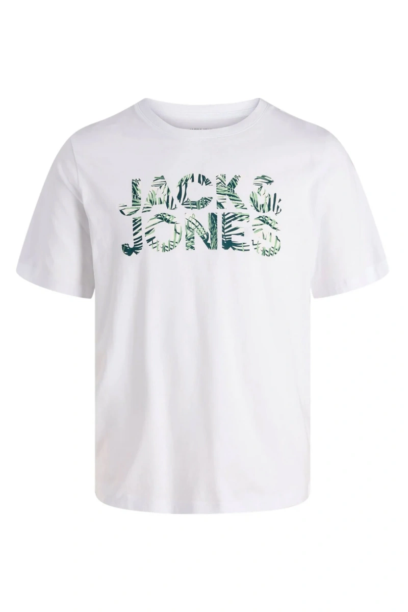 Jack&Jones 12288536 0 Yaka Erkek Tshirt - Beyaz