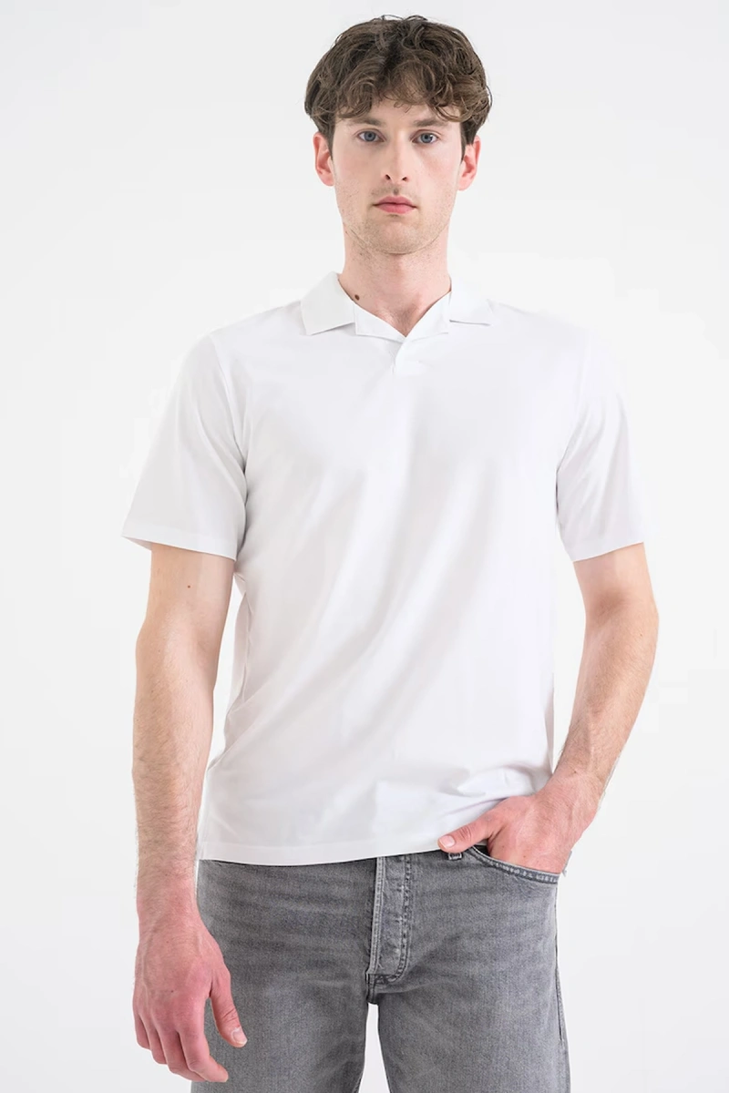 Jack&Jones 12288948 Yakali Erkek Tshirt - Beyaz
