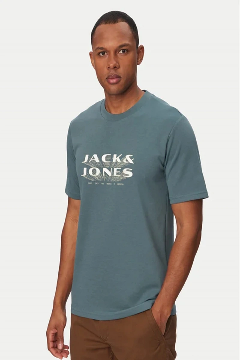 Jack&Jones 12289880 0 Yaka Erkek Tshirt - Yesil