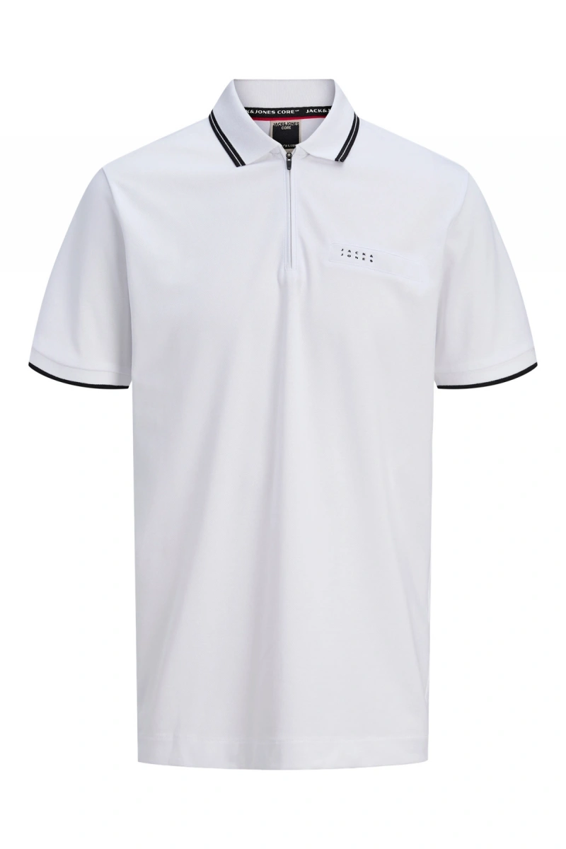Jack&jones 12289953 Yakali On Tek Cep Erkek Tshirt - Beyaz