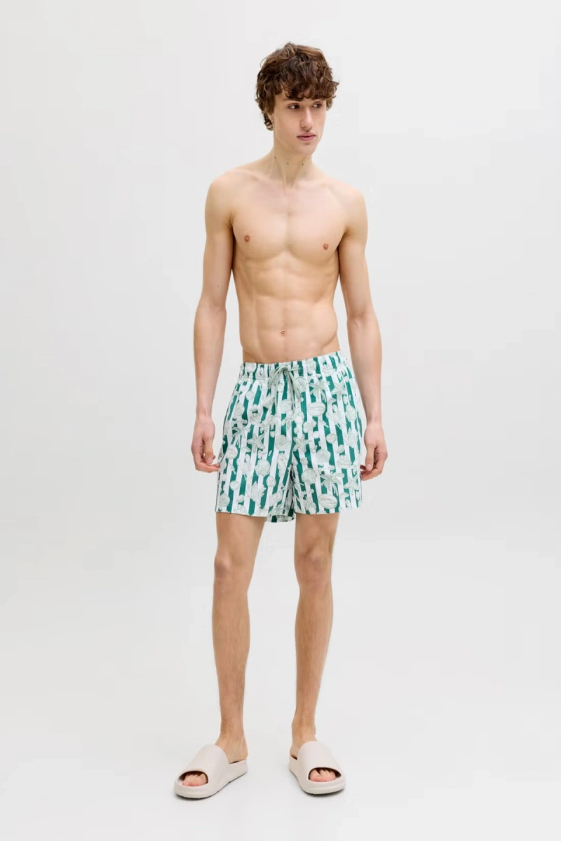 Jack&Jones 12291426 Erkek Deniz Sort - Yesil Desenli