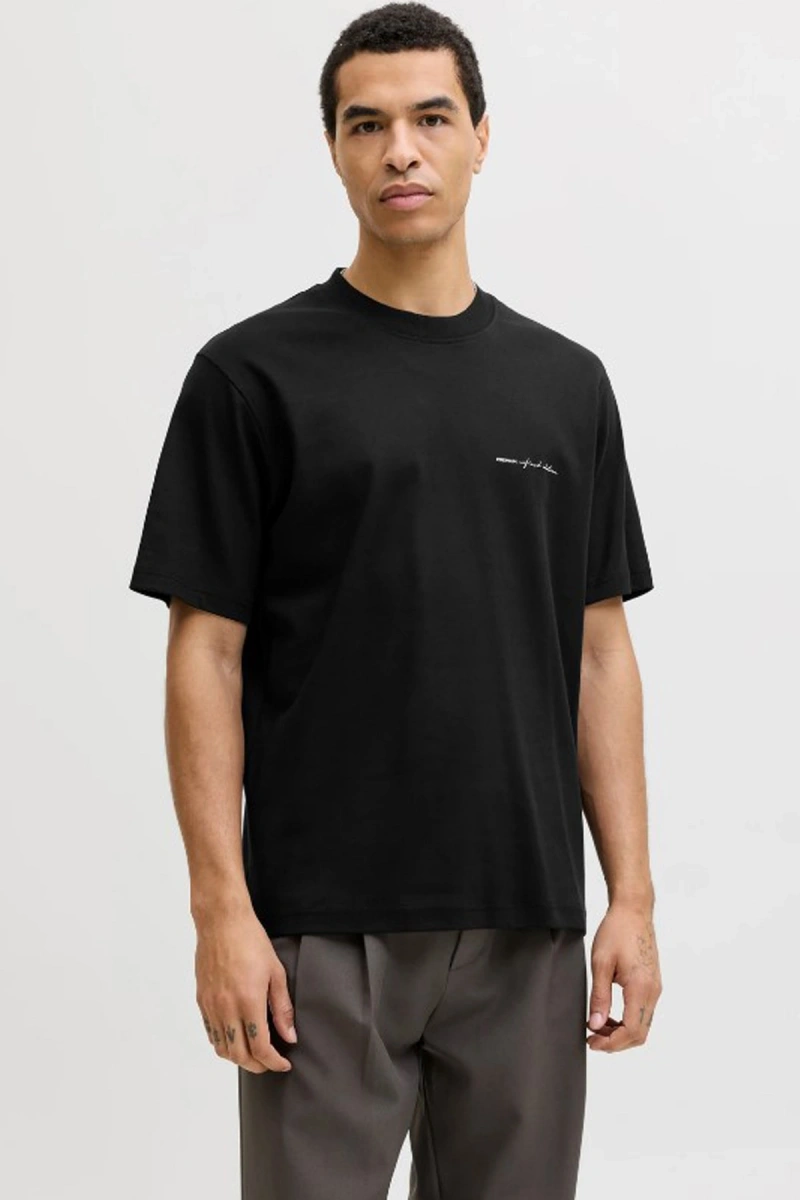 Jack&jones 12292397 0 Yaka Erkek Tshirt - Siyah